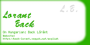 lorant back business card